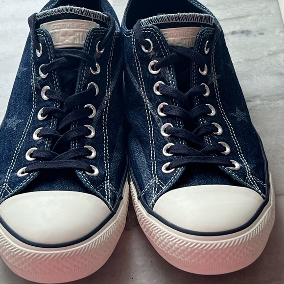 CHUCK TAYLOR CONVERSE DENIM FLAG SNEAKERS STARS STRIPES 4th JULY Mens 9.5 /W11.5 - Picture 11 of 16